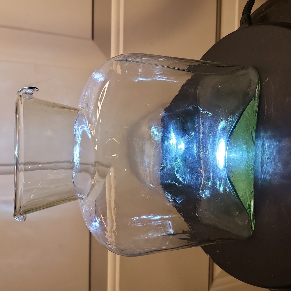 Elegant Glass Vase with Green Tint